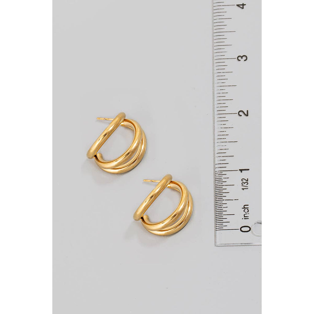 Stainless Steel Layered Tube Hoop Earrings: G