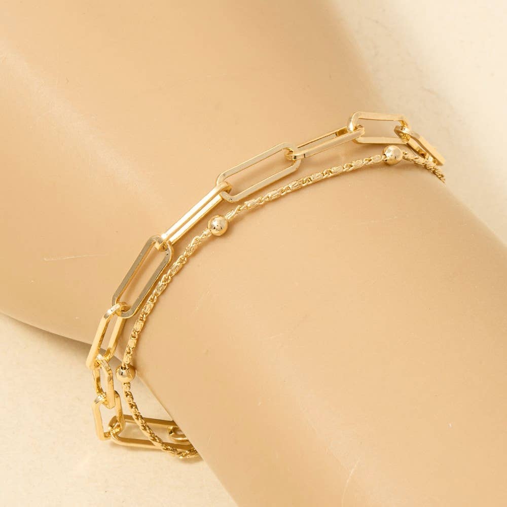 Mixed Layered Dainty Chain Bracelet: G