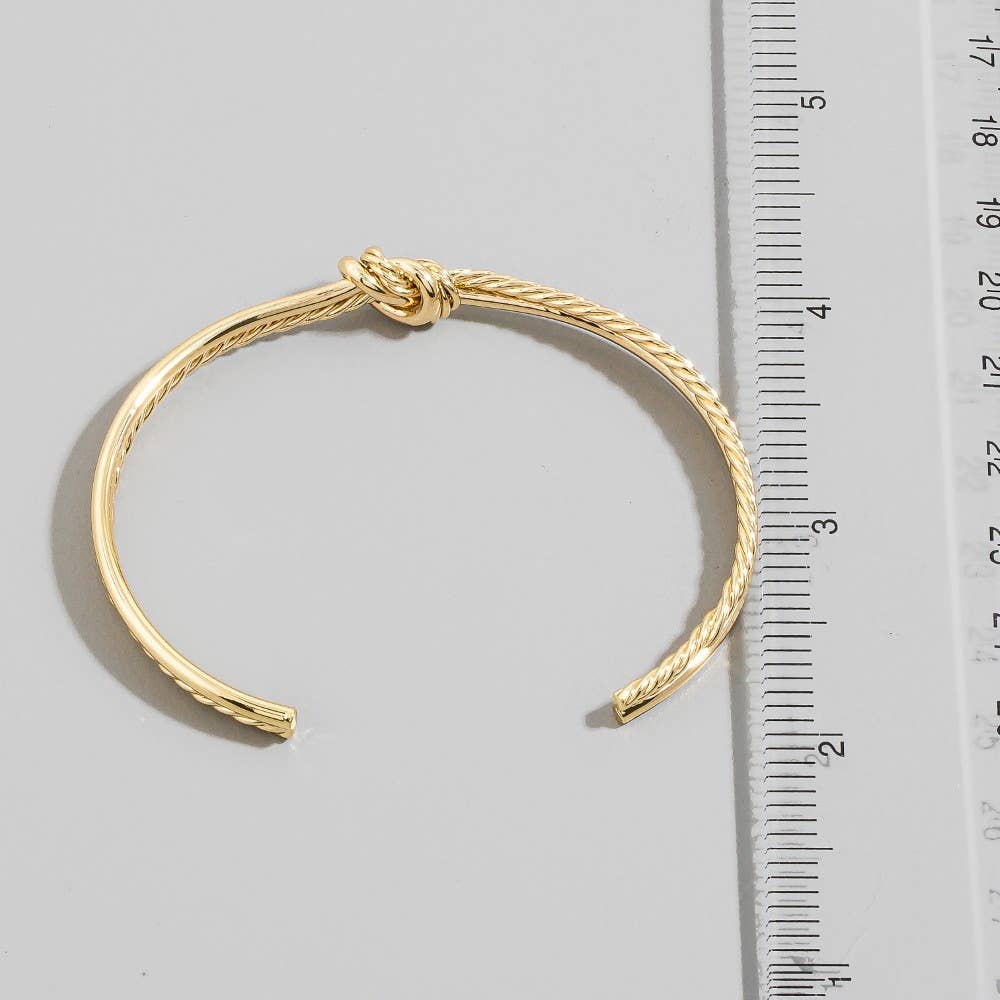 Wire Smooth Rope Knot Open Cuff Bracelet: G