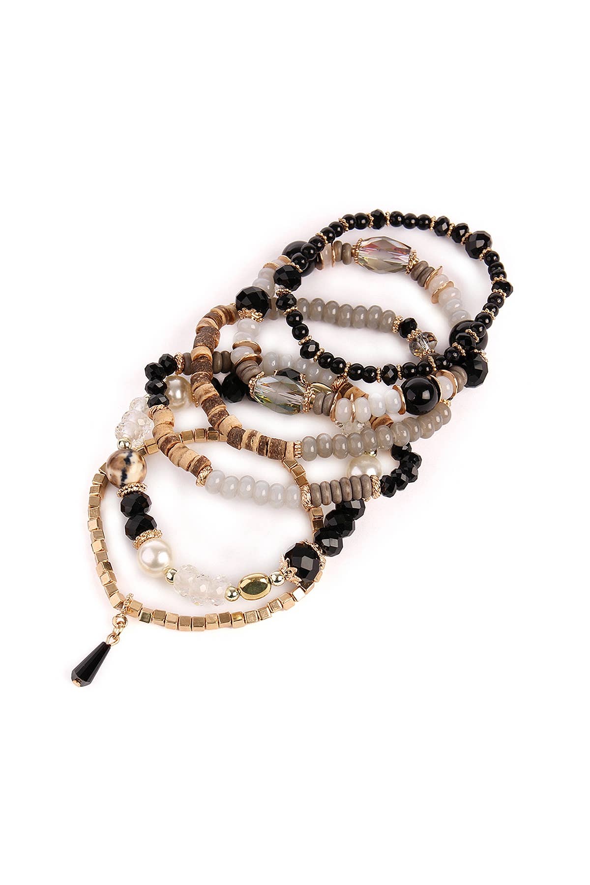 MULTI-STONE BEADS STACKABLE BRACELETS: CORAL