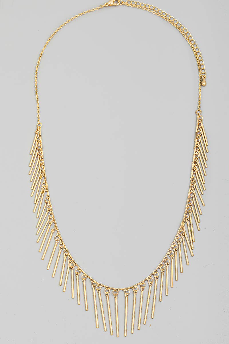 Dainty Bar Fringe Chain Necklace: G