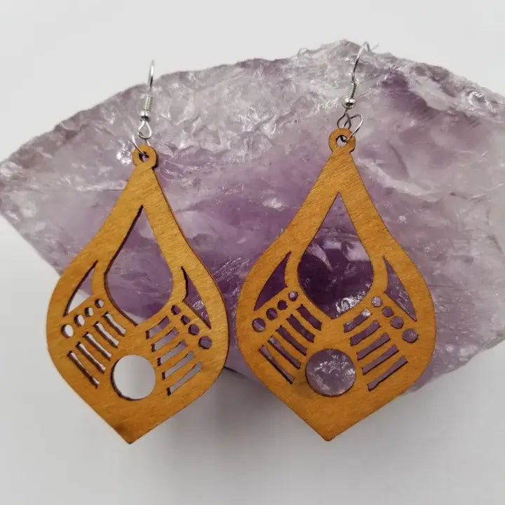 Boho Hollow Wood Earrings