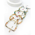 Hammered Cross Bead Stretch Bracelet