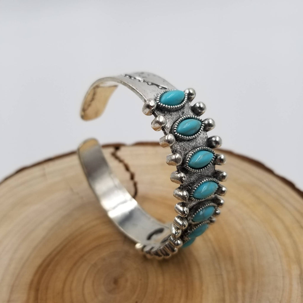 Vintage Turquoise Bracelet: White