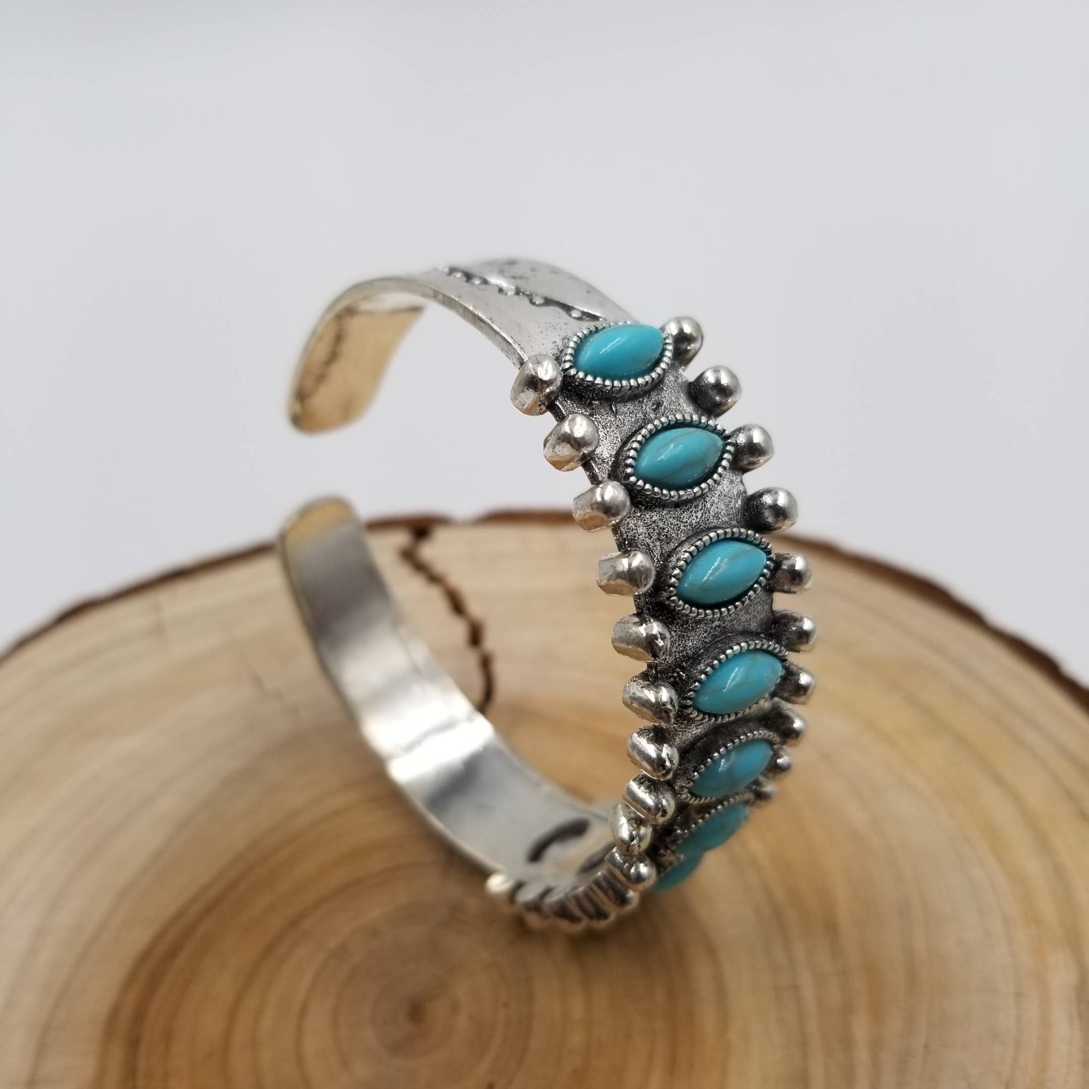 Vintage Turquoise Bracelet: White