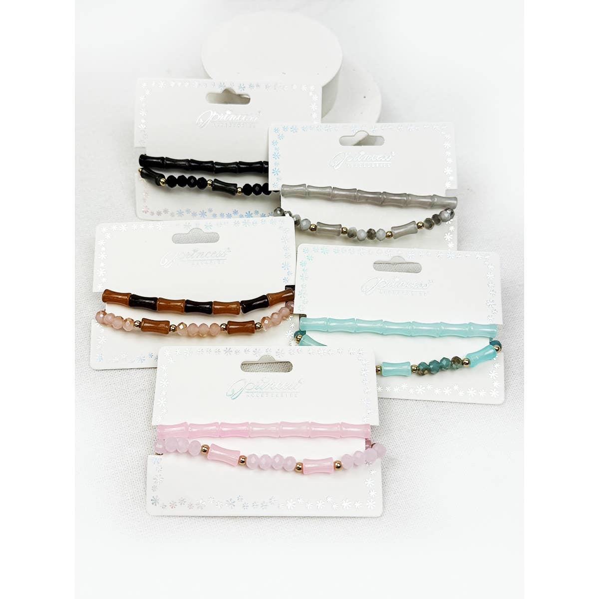 Stone Design Cross Beaded Stretch Bracelet