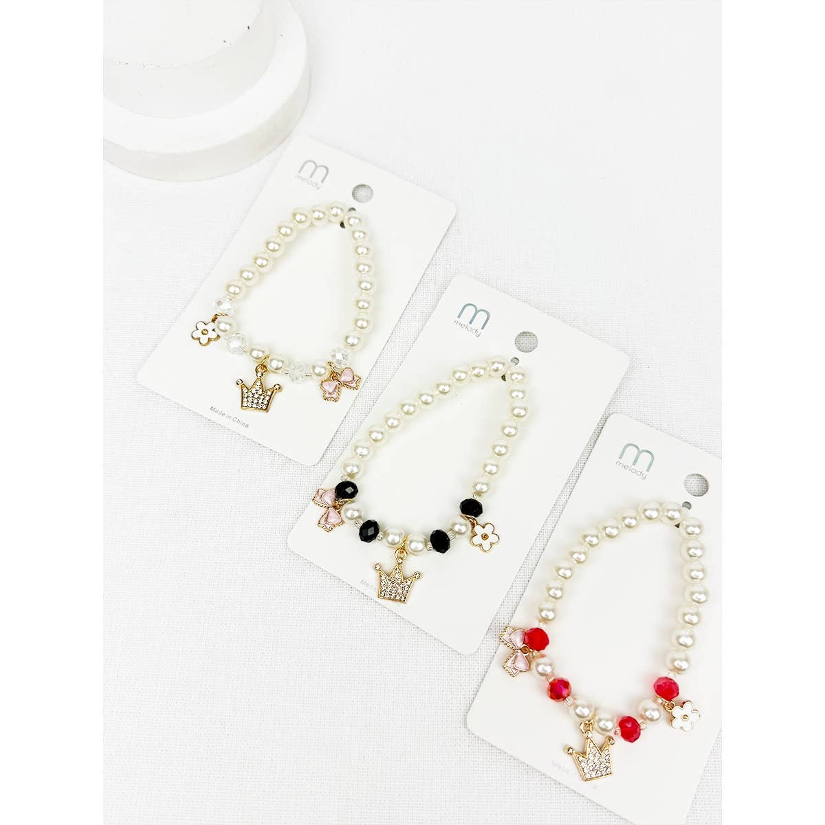Pearl Bead Bracelets with Cute Charms