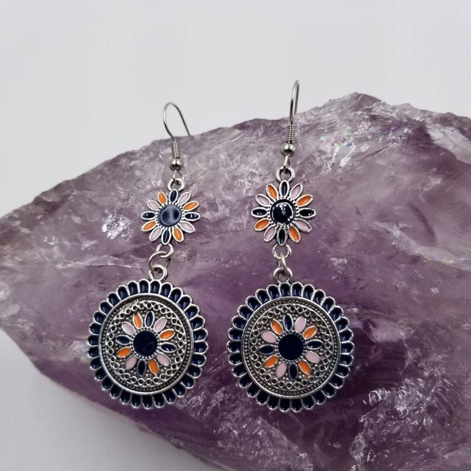 Vintage Daisy Circular Earrings