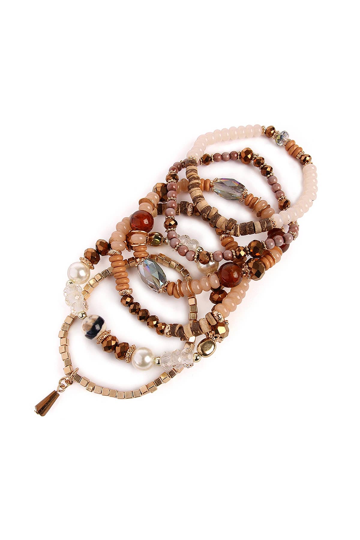 MULTI-STONE BEADS STACKABLE BRACELETS: CORAL