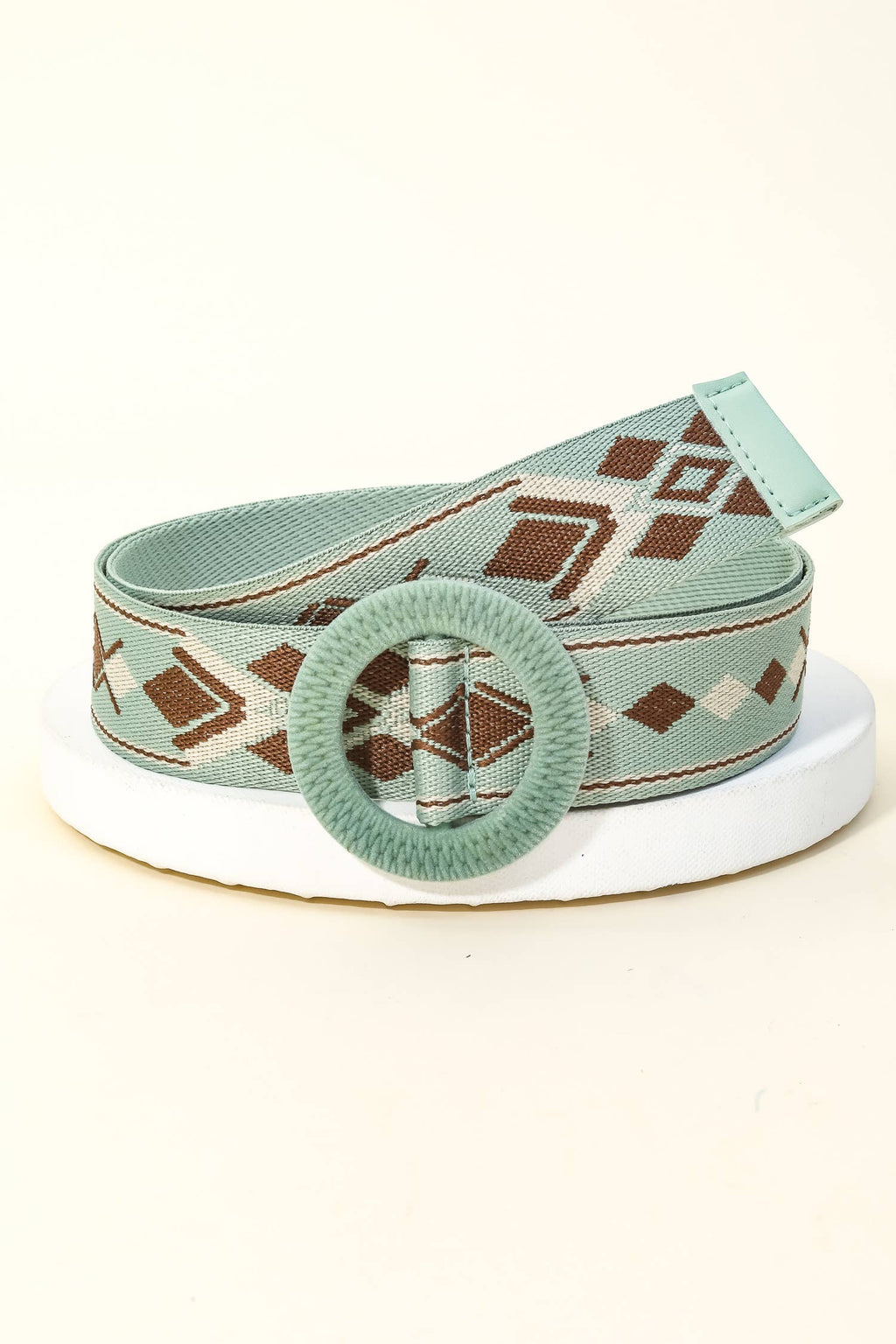 Round Braided Buckle Boho Belt: BR