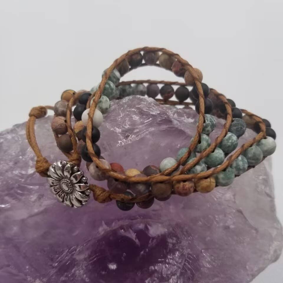 Handmade Natural Stone Wrap Bracelet