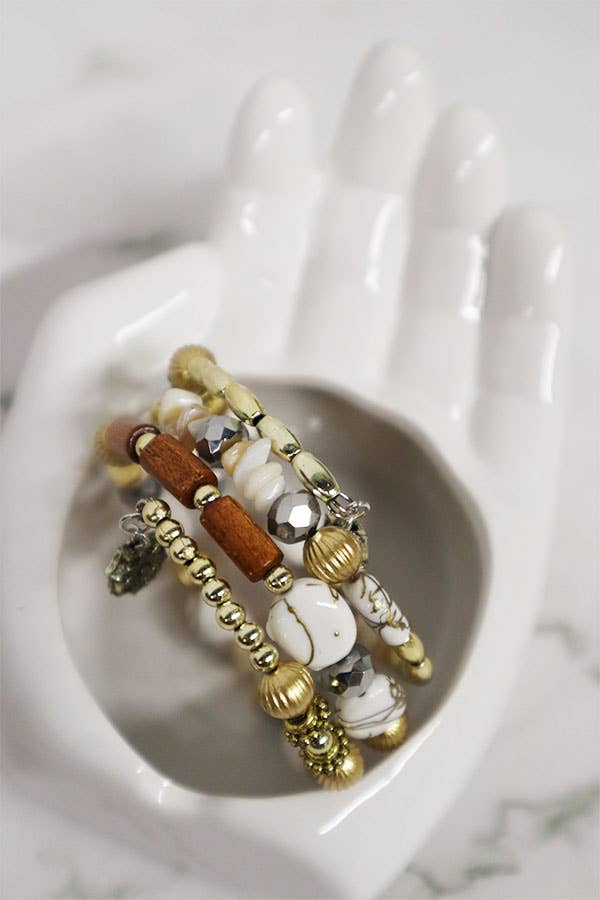Multiline Beaded Tassel Bracelet: MIX COLOR