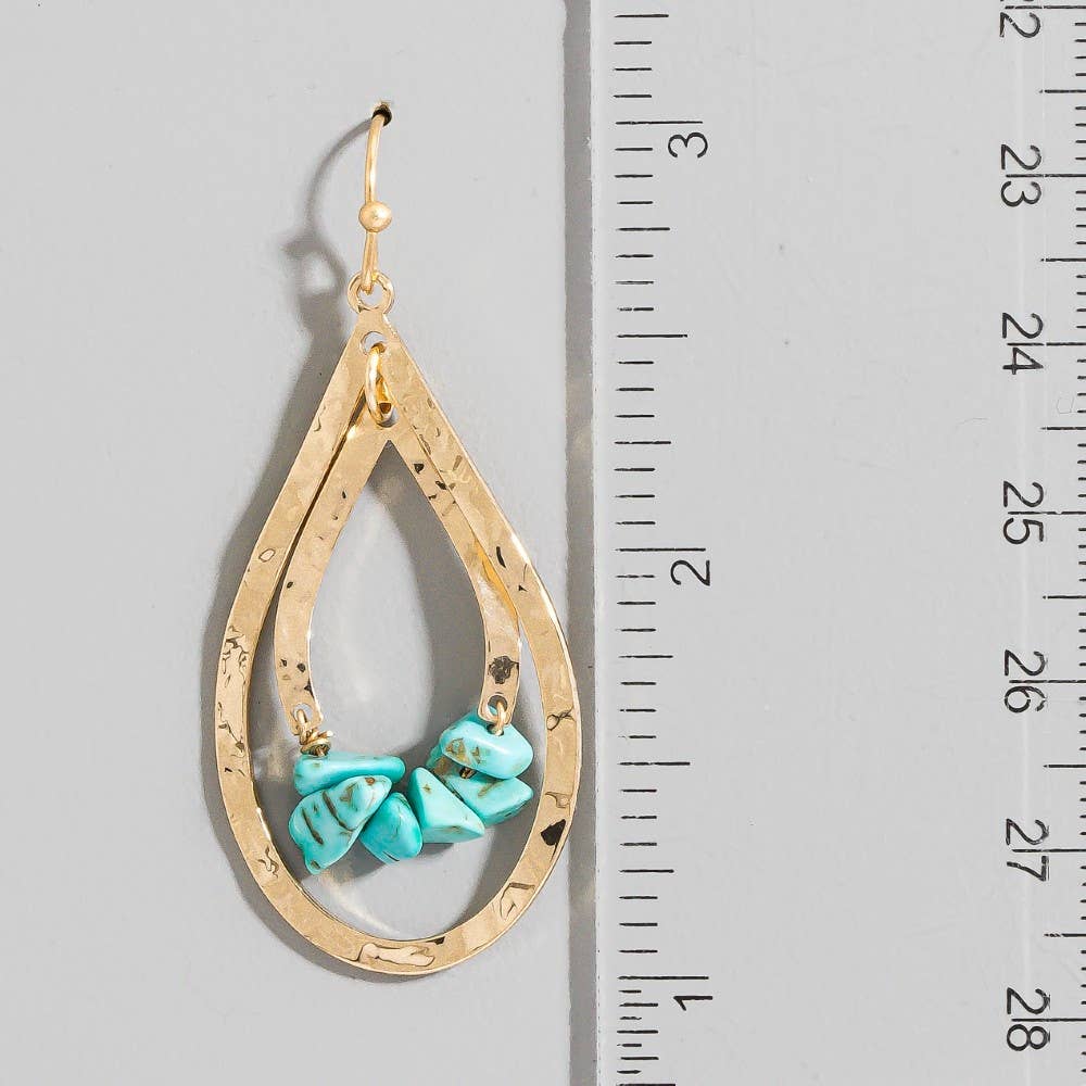 Hammered Layered Teardrop Cutout Earrings: HOWLITEGD
