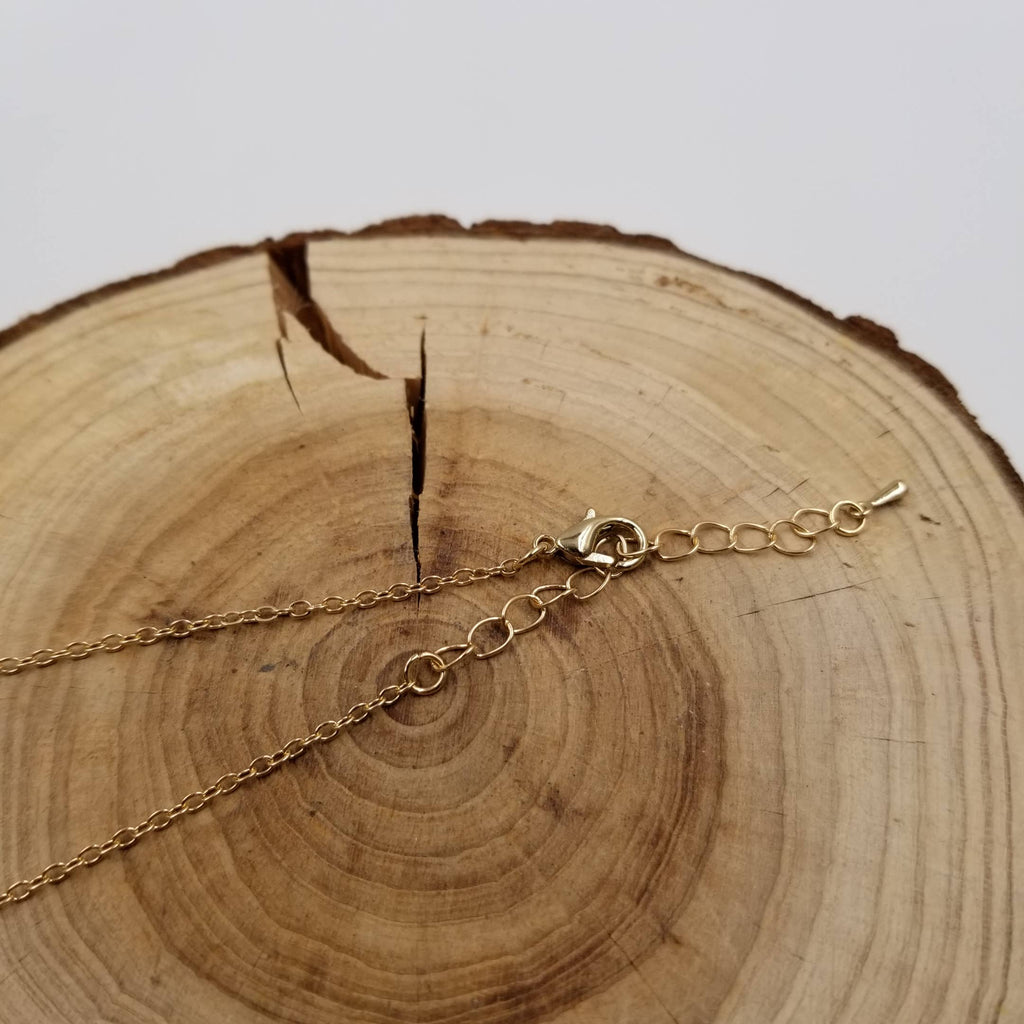 Natural Blue Quartz Gold-Plated Pendant Necklace: Gold