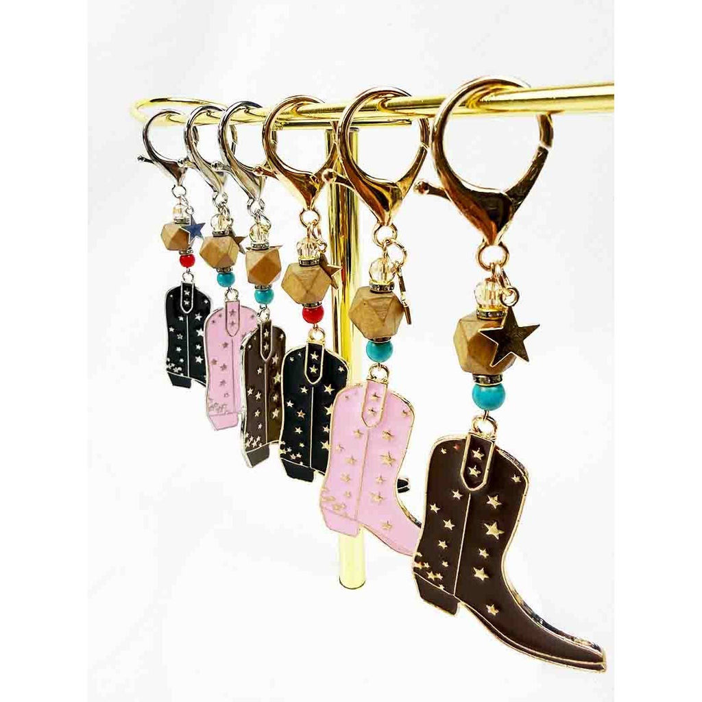 Western Theme Cowboy Boot Keychain: MIX COLOR