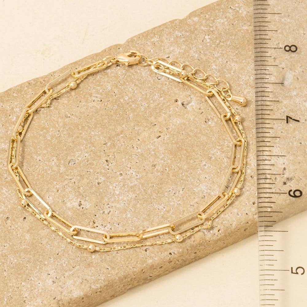 Mixed Layered Dainty Chain Bracelet: G