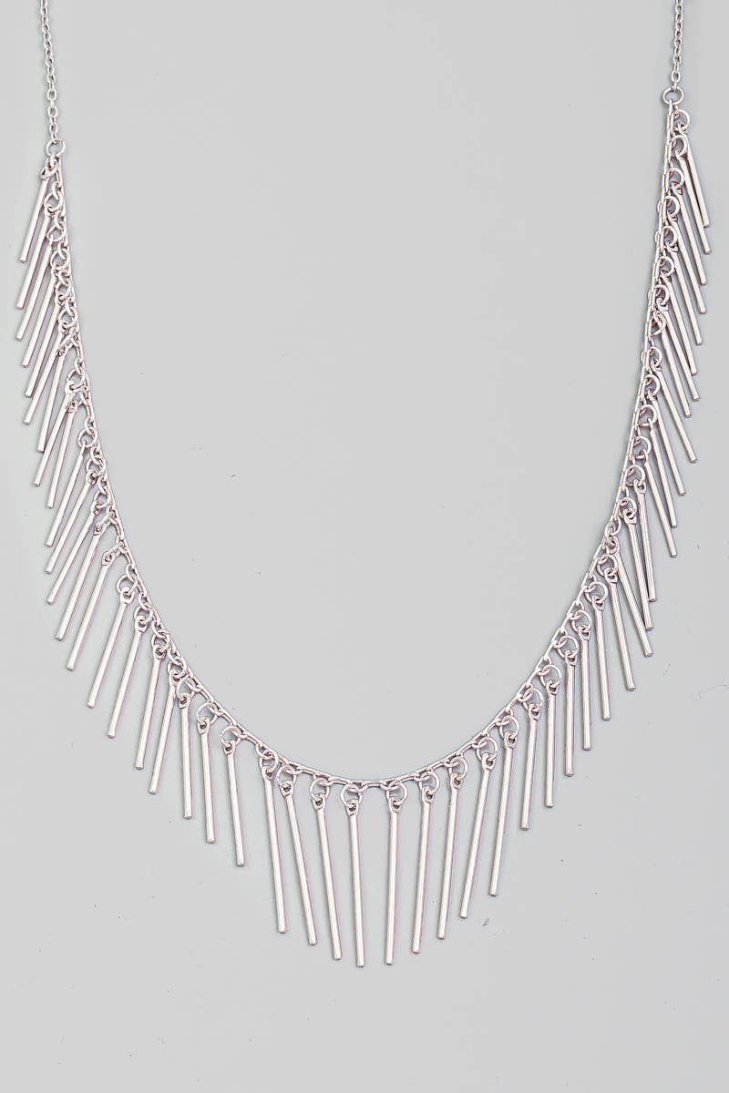 Dainty Bar Fringe Chain Necklace: G