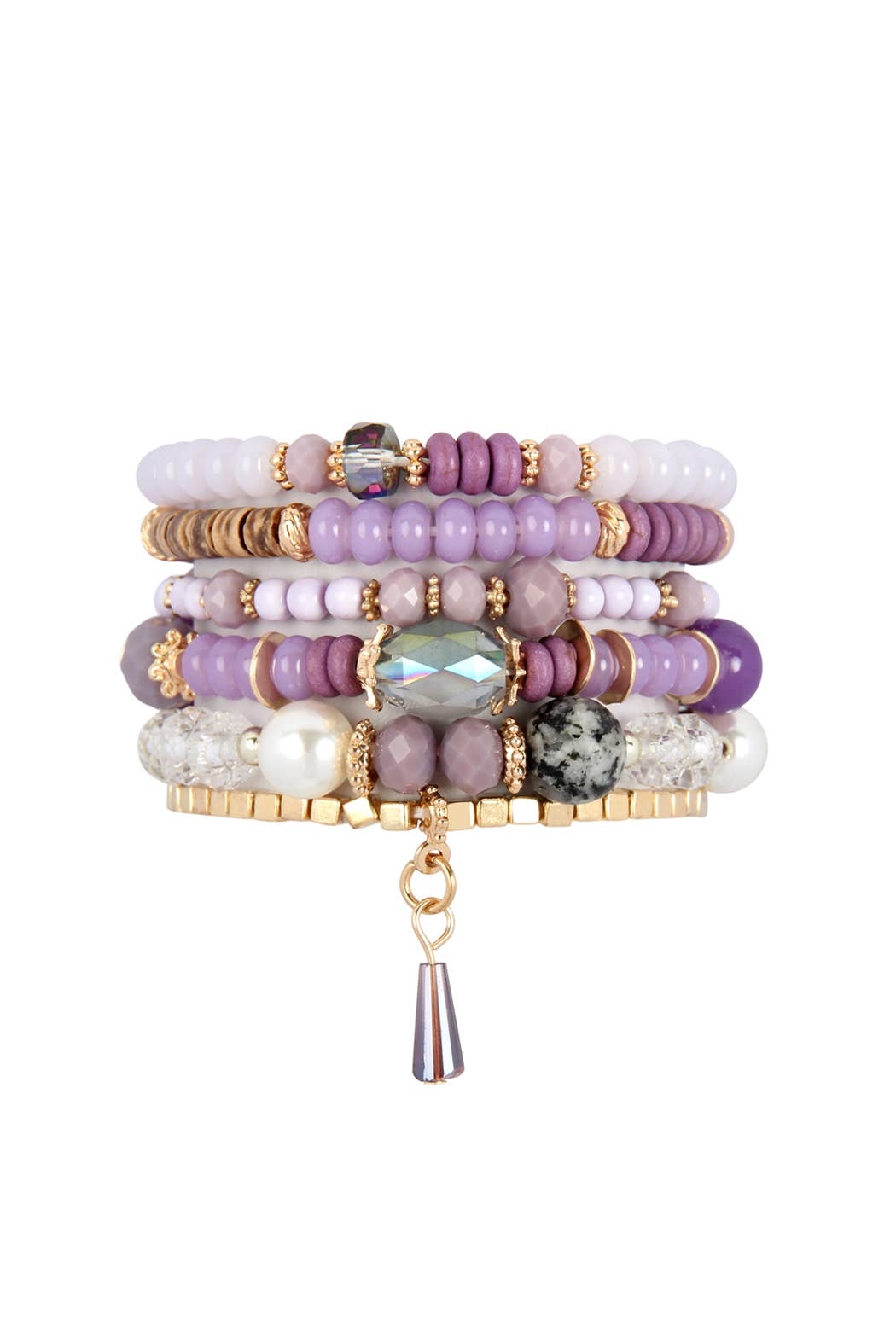 MULTI-STONE BEADS STACKABLE BRACELETS: CORAL
