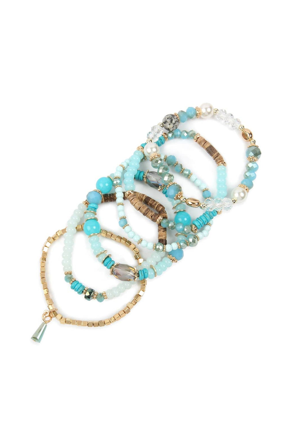 MULTI-STONE BEADS STACKABLE BRACELETS: CORAL
