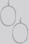 Hammered Metallic Oval Dangle Earrings: S