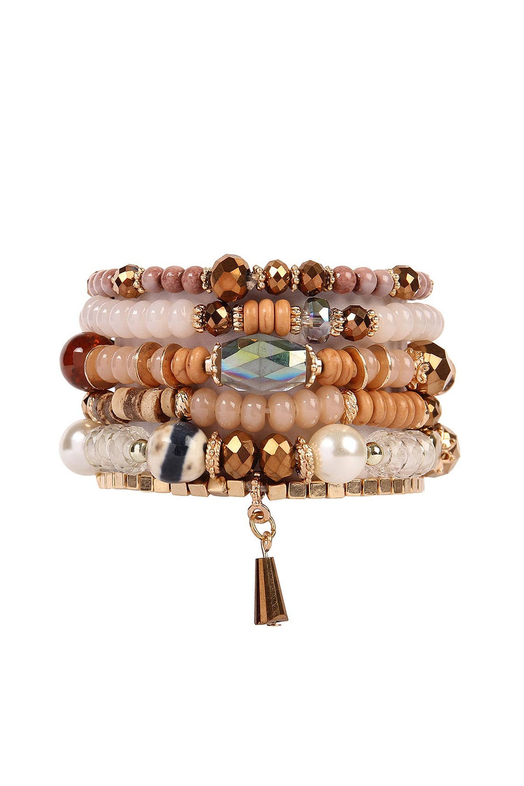 MULTI-STONE BEADS STACKABLE BRACELETS: CORAL