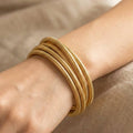 Knotted Elastic Metallic Coil Bracelet Set: G