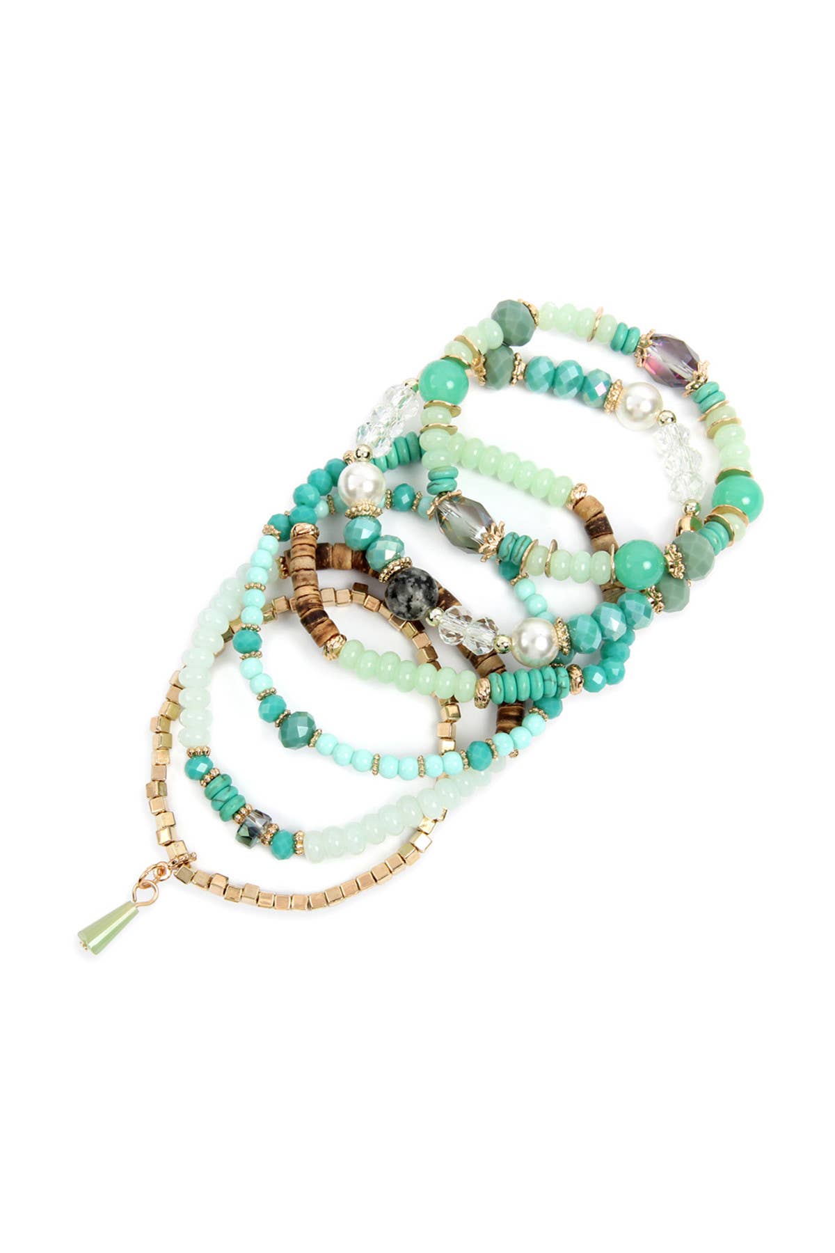 MULTI-STONE BEADS STACKABLE BRACELETS: CORAL