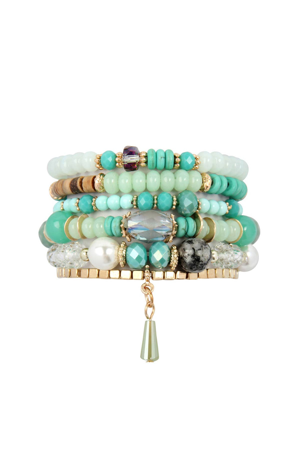 MULTI-STONE BEADS STACKABLE BRACELETS: CORAL