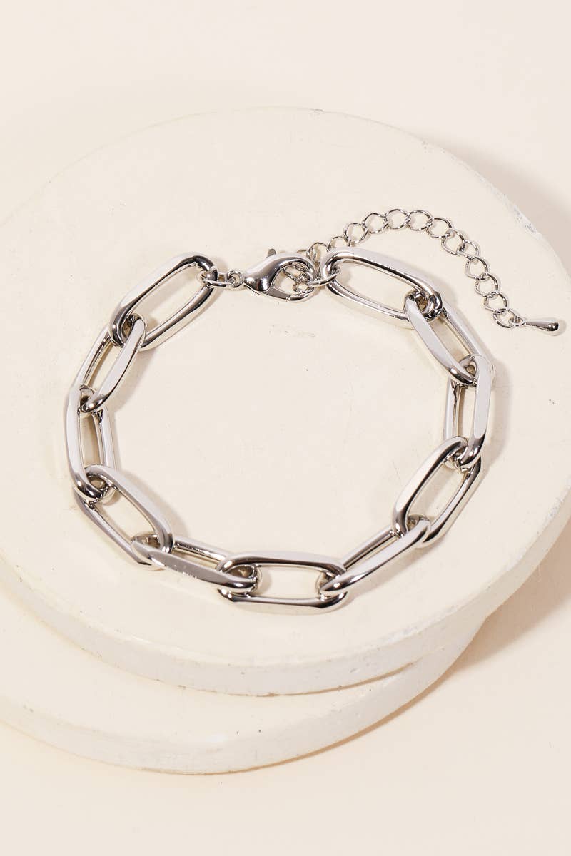 Oval Cable Link Chain Bracelet: G