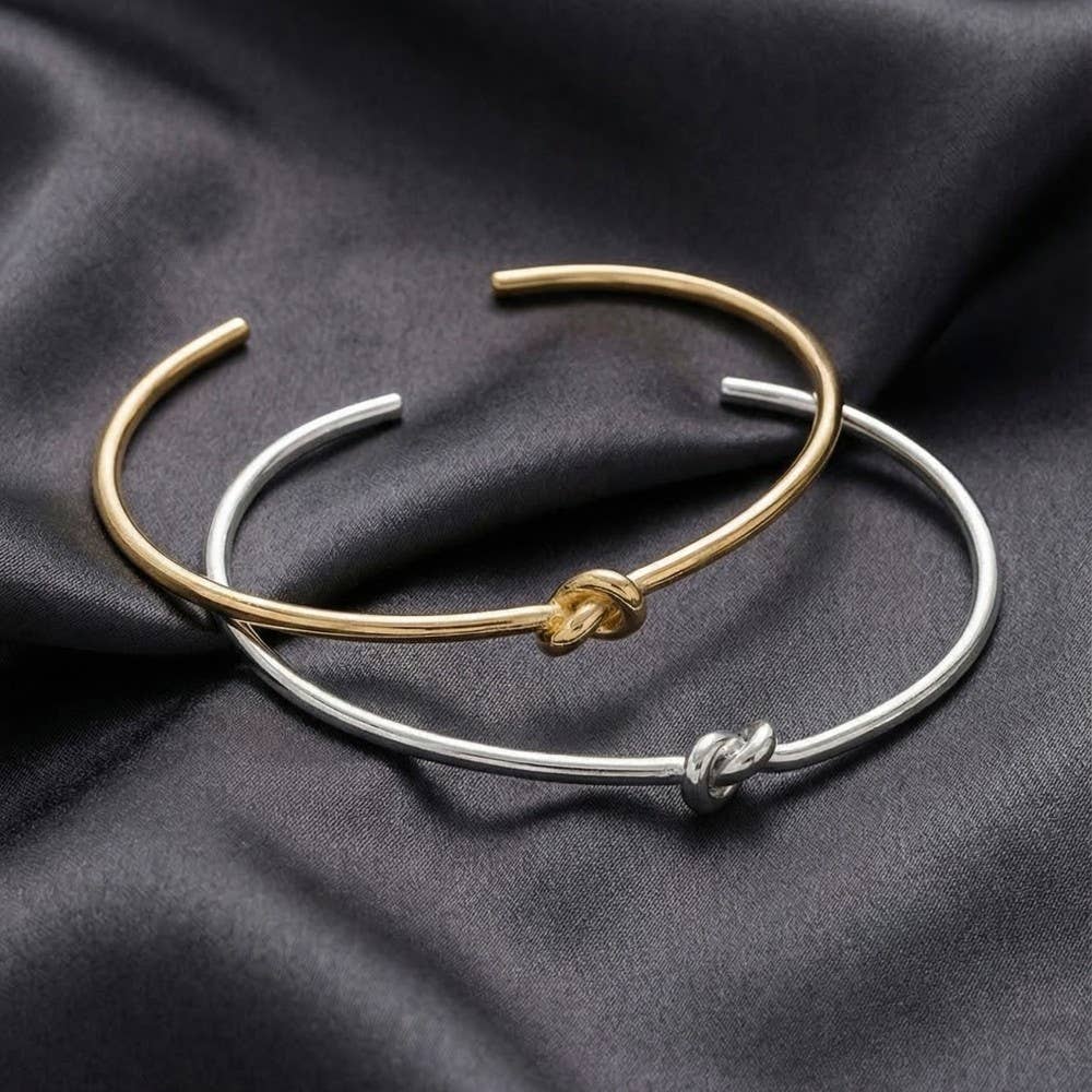 Metallic Knot Cuff Bracelet: G