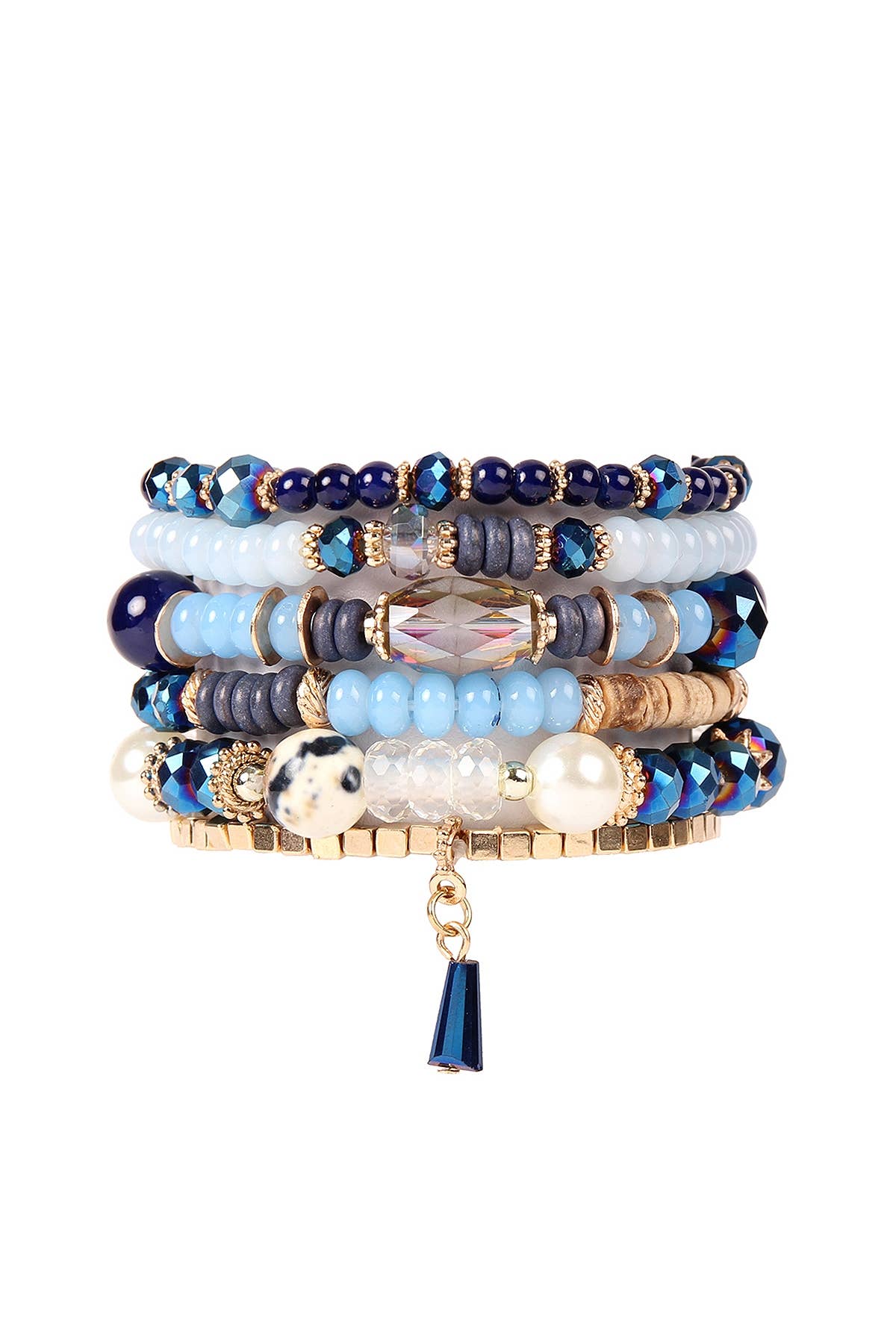 MULTI-STONE BEADS STACKABLE BRACELETS: CORAL