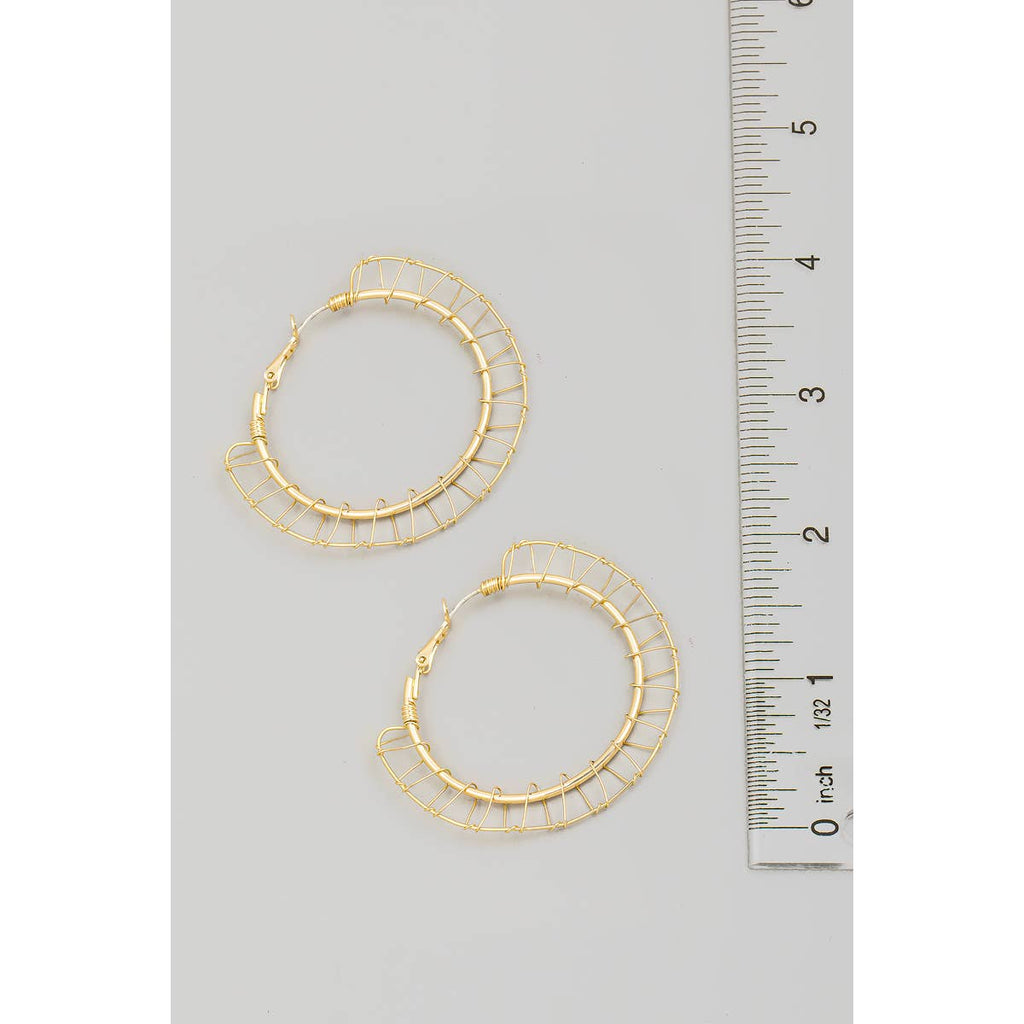 Thin Wire Frame Hoop Earrings: S