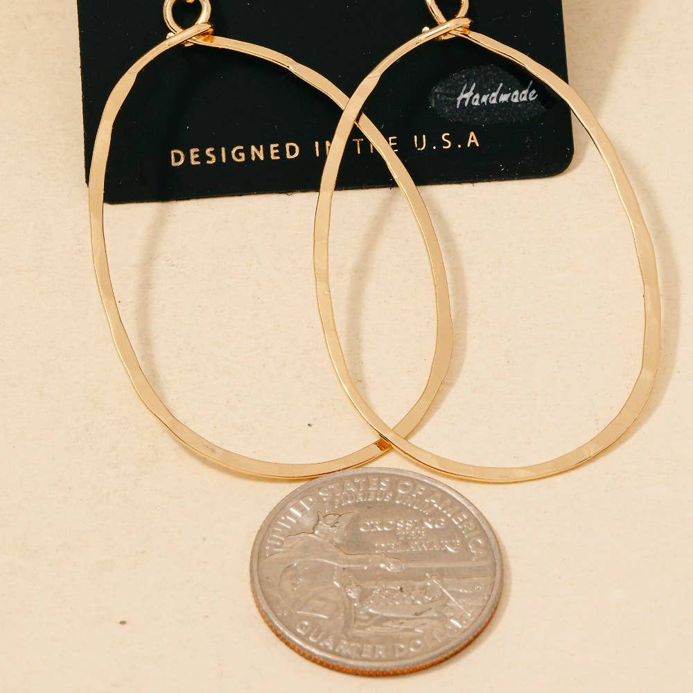 Handmade Oval Cutout Drop Earrings: G