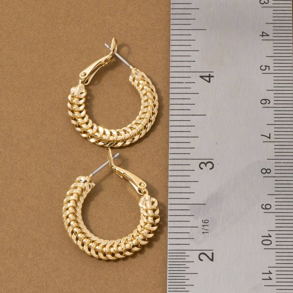 Chunky Rope Twist Hoop Earrings: G