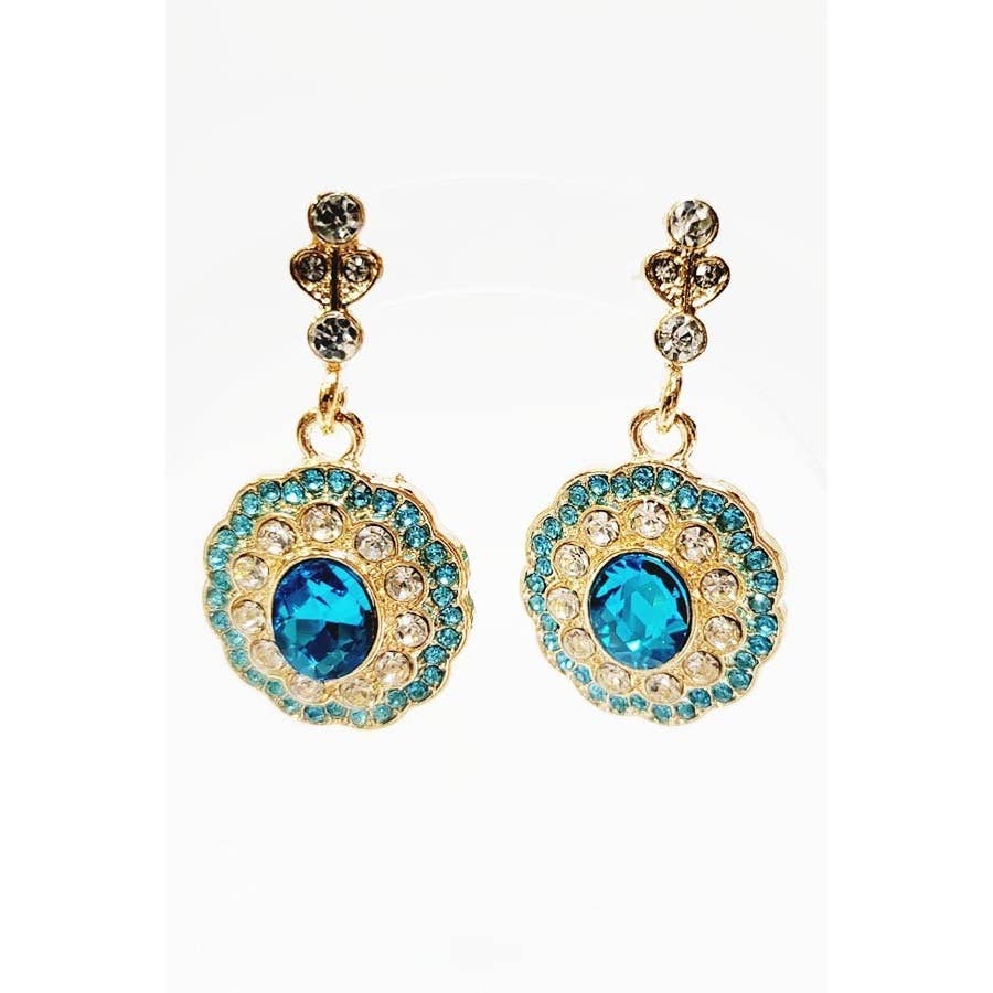 Two Tone Rhinestone Dangle Earrings: Assorted Color