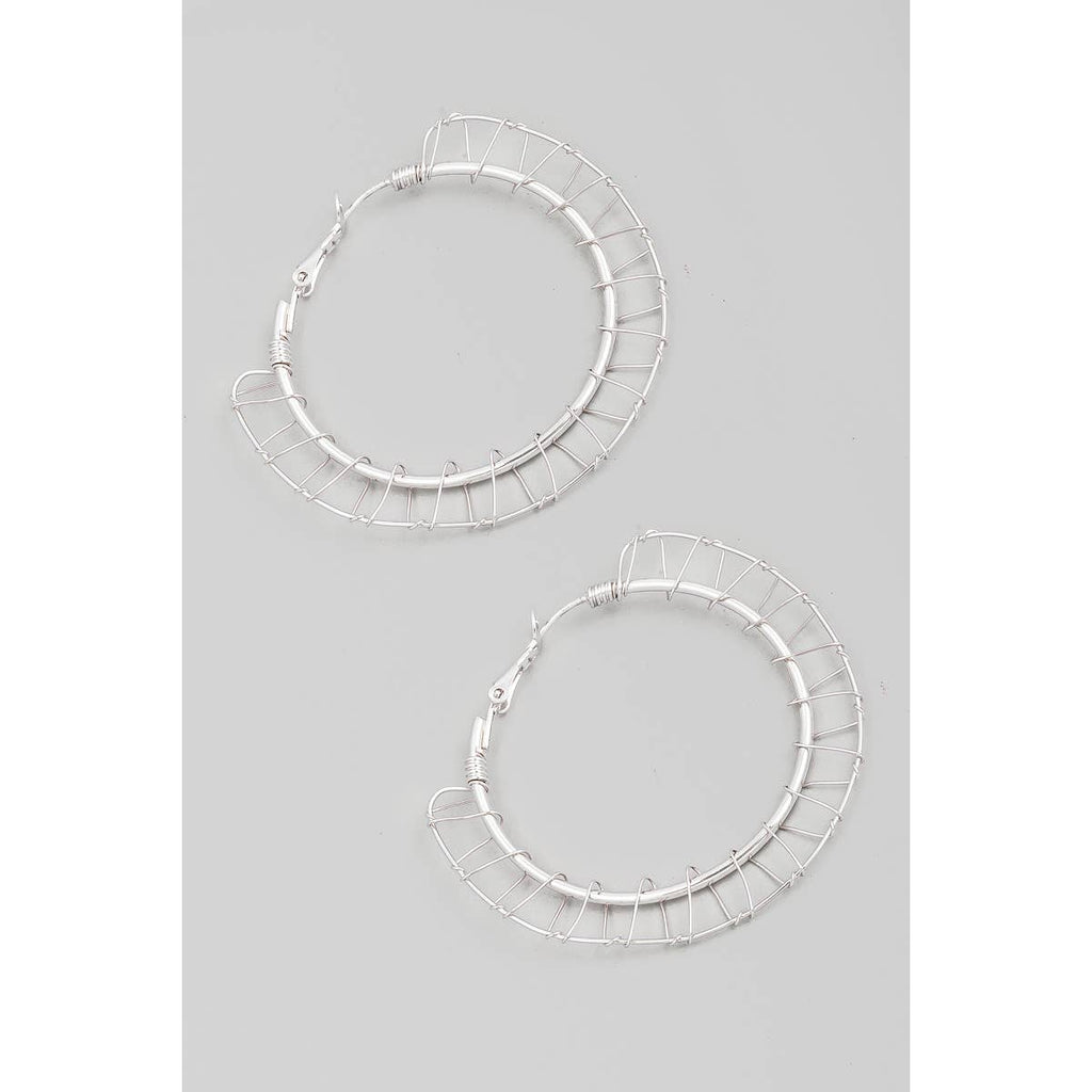 Thin Wire Frame Hoop Earrings: S