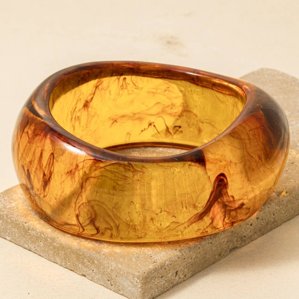 Large Marble Resin Bangle Bracelet: KA