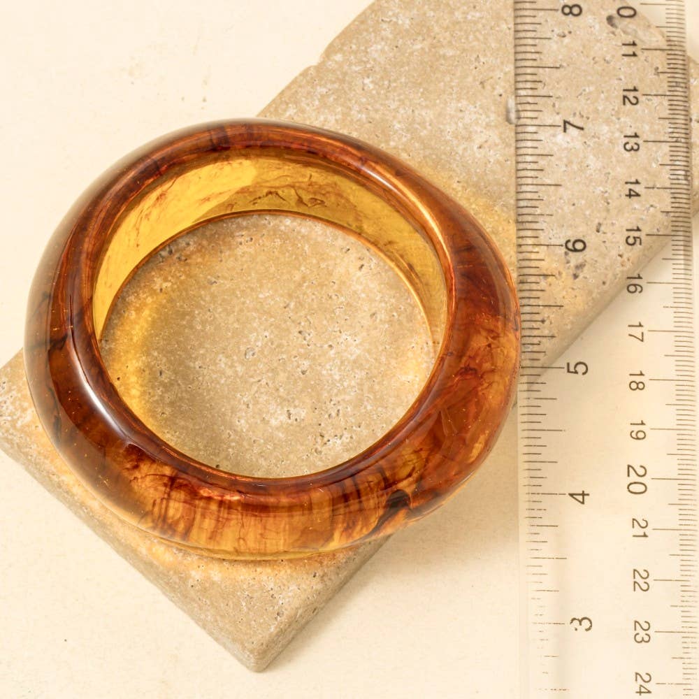 Large Marble Resin Bangle Bracelet: KA