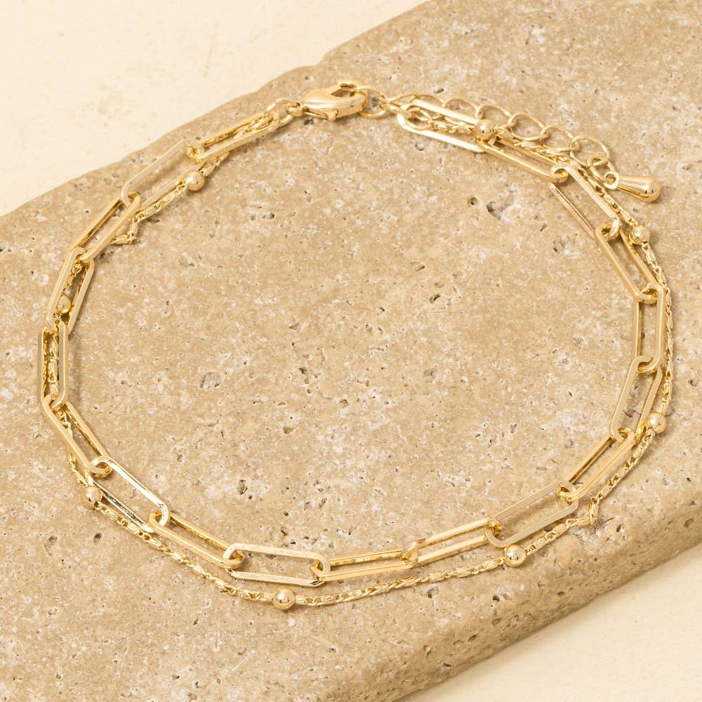 Mixed Layered Dainty Chain Bracelet: G