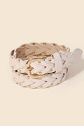 Braided Design Fashion Vegan Leather Belt: IV