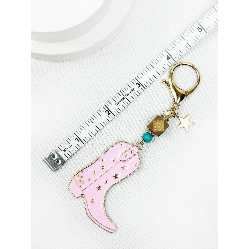 Western Theme Cowboy Boot Keychain: MIX COLOR